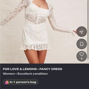 For Love And Lemons Cream Lace Long Sleeve Dress